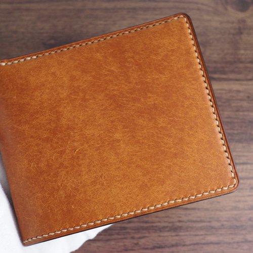 総手縫い│イタリアンレザーマルゴー│2つ折財布│フィエーノ(オレンジ