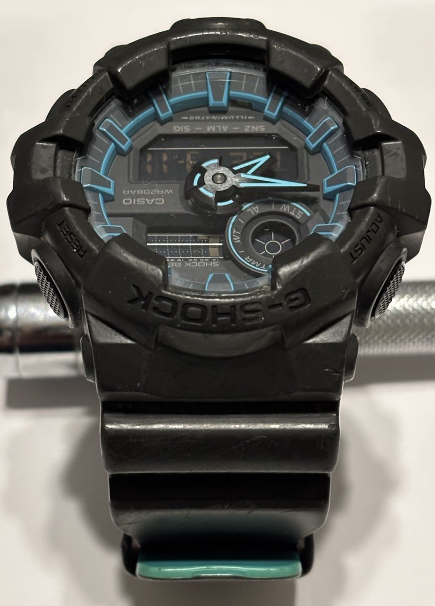 Casio G-Shock #5522 Black & Blue Water Resistant Men's Watch GA