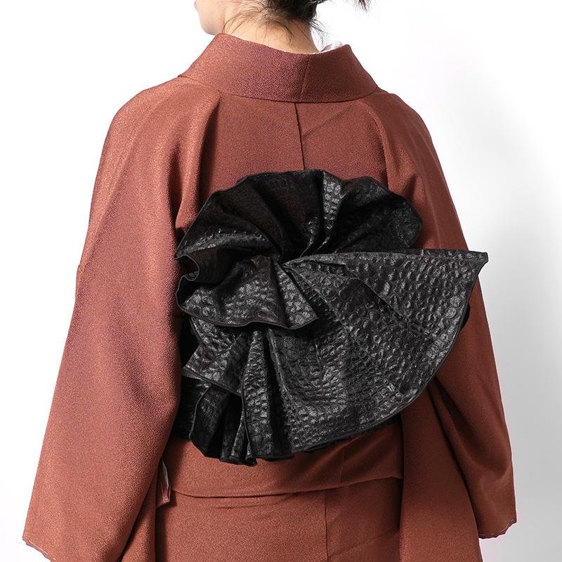 兵児帯 大人 クロコダイル柄 全4色 シルバー グレー ブロンズ ブラック