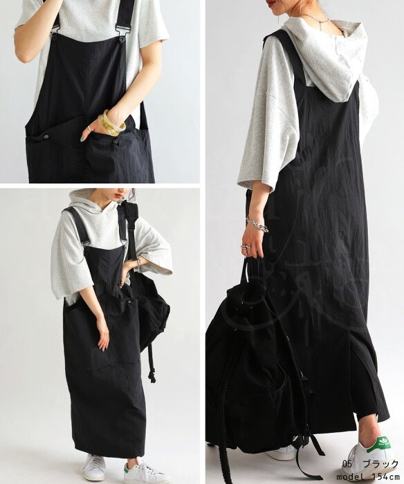 サロペットスカート ワンピース レディース ロング 送料無料・再再販