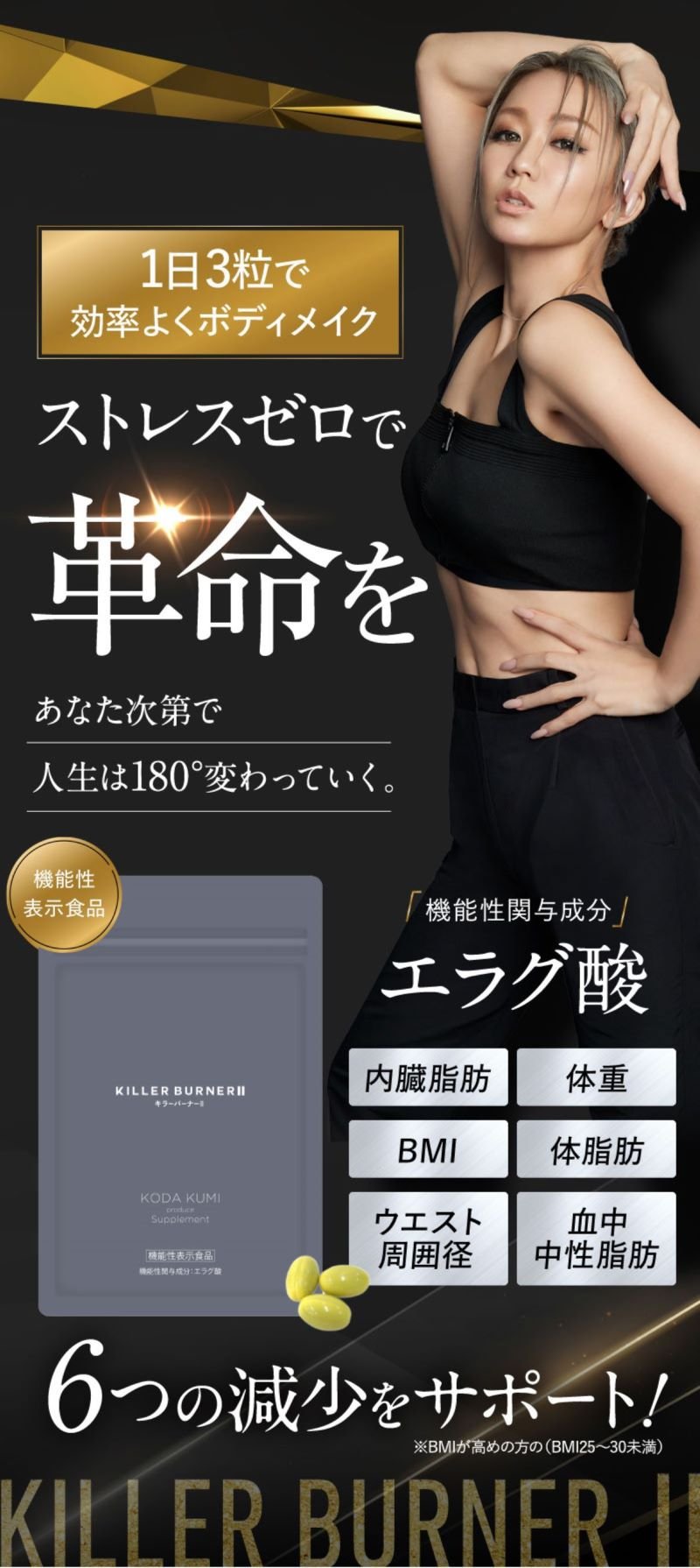 公式_正規販売店】3個セット キラーバーナー II ダイエットサプリ 倖田