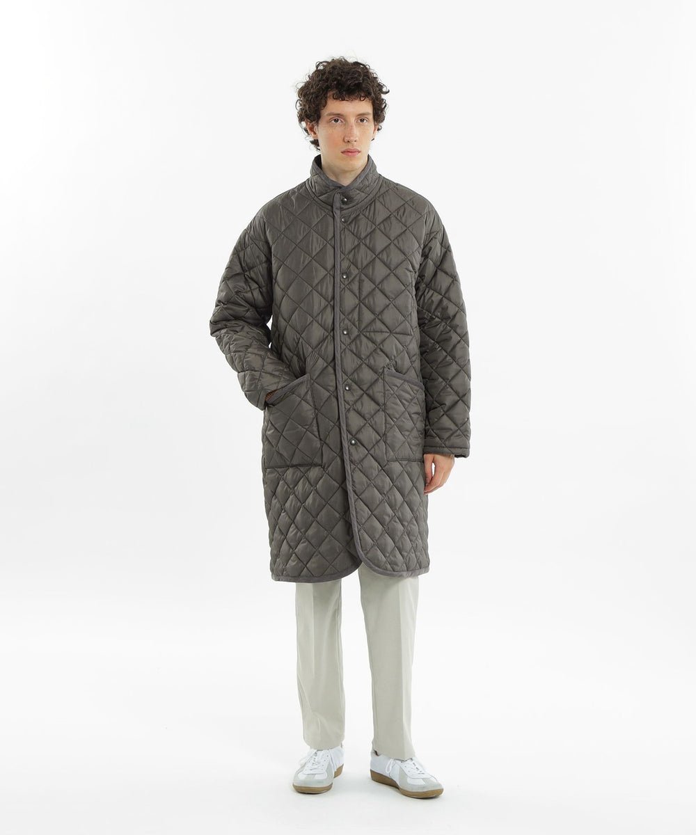 WEB&一部店舗限定】高密度タフタ キルティング スタンドカラーロング